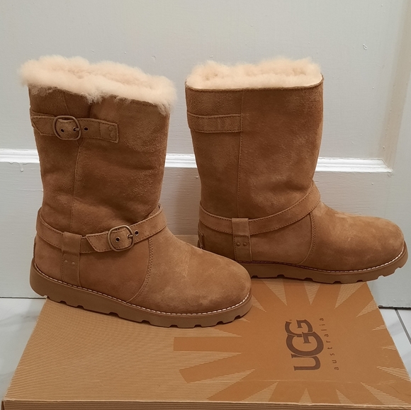 NEW! UGG NOIRA SHEEPSKIN BOOTS, Women's Size 7 - Picture 3 of 7